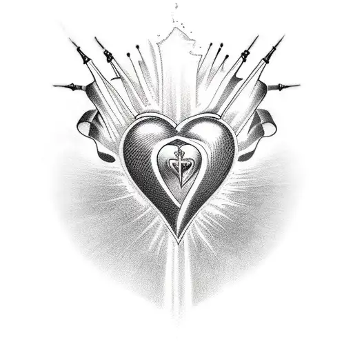 jesus heart tattoo design idea