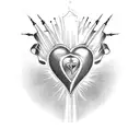 jesus heart tattoo design idea