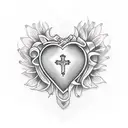 jesus heart tattoo design idea