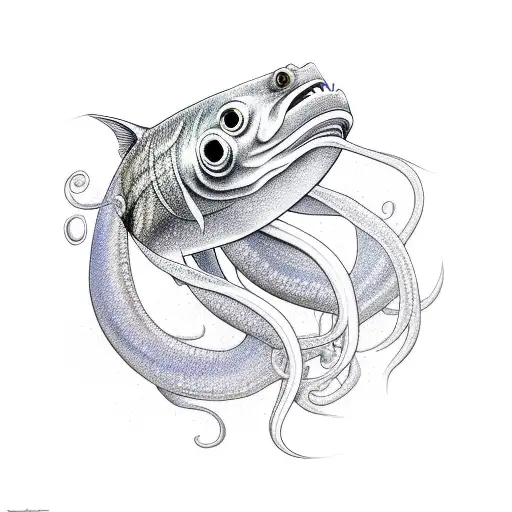 Squid and carp tattoo design idea