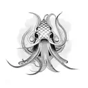 Squid with carp tattoo design idea