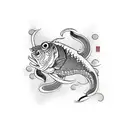 Squid with carp tattoo design idea
