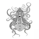 Squid with carp tattoo design idea