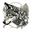 wolf and stag  tattoo design idea