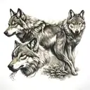 wolf and stag  tattoo design idea