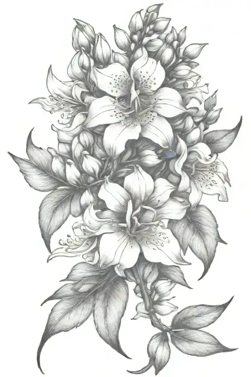 wisteria flowers tattoo design idea