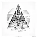 pyramides and pharaoh tattoo design idea