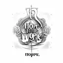 the text "Hope for the best Prepare for the worst" as in some latin font  tattoo design idea
