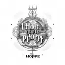 the text "Hope for the best Prepare for the worst" as in some latin font  tattoo design idea