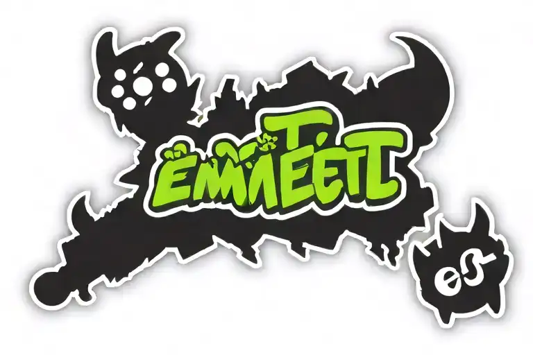 name "Emmett" sticker tattoo gamer inspired tattoo tattoo design idea
