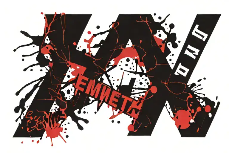 rubber stamped name "Emmett" sticker style tattoo design idea