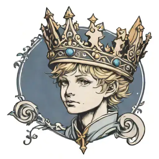 little prince crown tattoo design idea