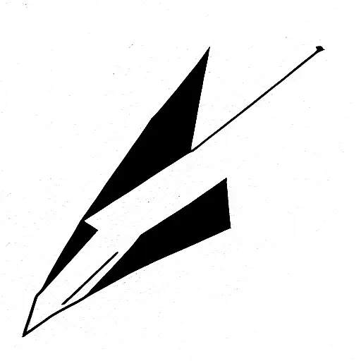 Paper plane with a private jet shadow  tattoo design idea