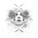 woman powerlifter tattoo design idea