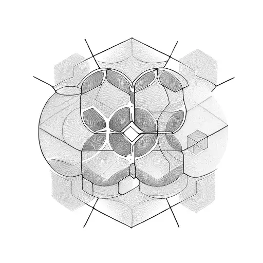 technology hexagon tattoo design idea