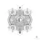 technology hexagon tattoo design idea