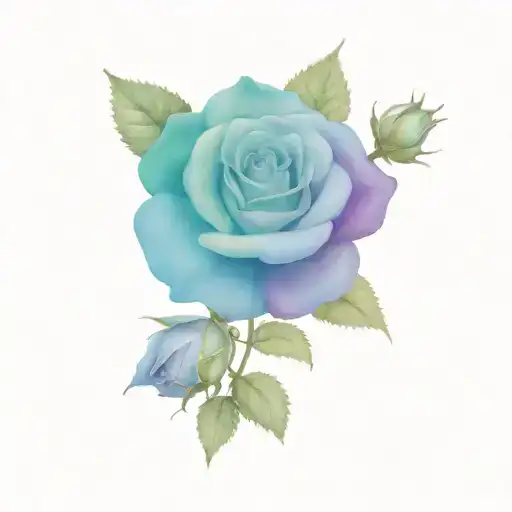 roses with apollo and aphrodite, mythology, colorful tattoo design idea