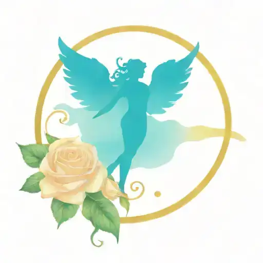 apollo (sun god) and aphrodite (goddess of love) greek mythology with roses tattoo design idea
