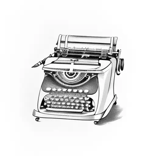 Vintage typewriters tattoo design idea