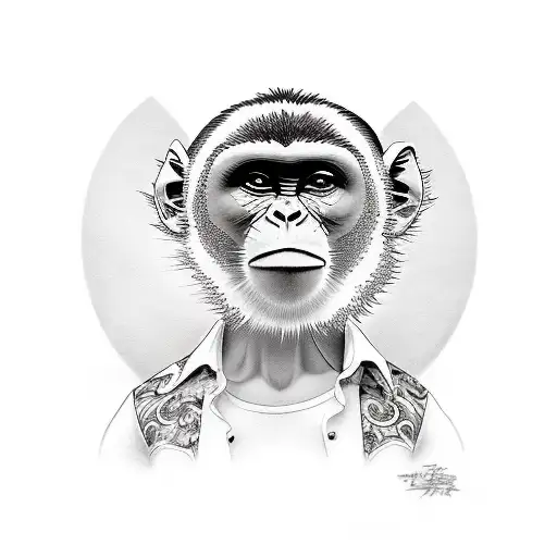monkey rides kawasaki tattoo design idea