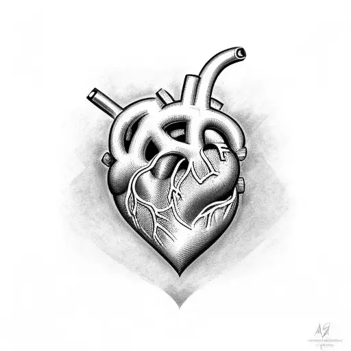 Black and Grey Heart Shaped Hole Punch Tattoo Idea - BlackInk AI
