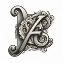 Letter F tattoo design idea