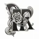 Letter F tattoo design idea