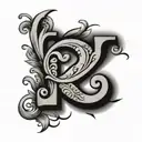 Letter F tattoo design idea