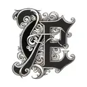 Letter F tattoo design idea