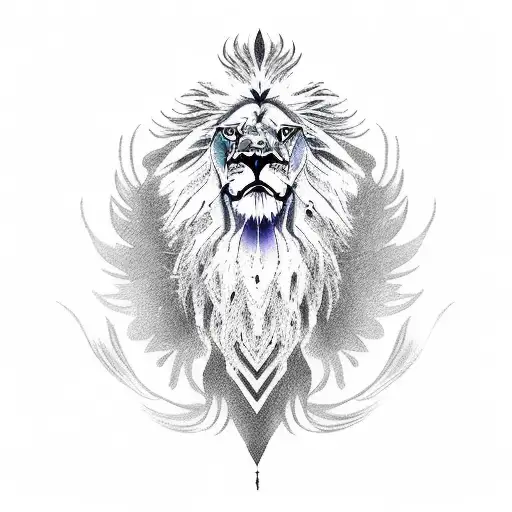 Lion Phoenix Horse combined tattoo design idea