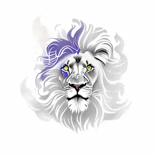 Lion and Phoenix tattoo design idea