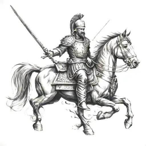 Power, freedom and Turkish warrior tattoo design idea