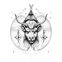 Aries, moon, witch, witchcraft  tattoo design idea