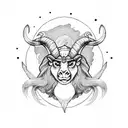 Aries, moon, witch, witchcraft  tattoo design idea