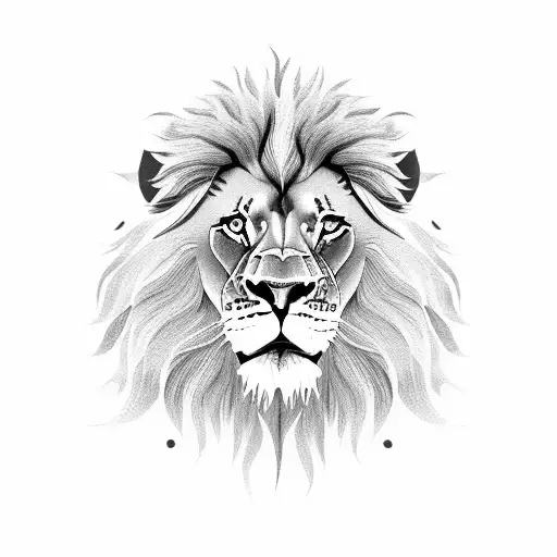 Lion roaring tattoo design idea