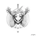 Ayanami Rei being pierced by the Spear of Longinus from the anime Evangelion tattoo design idea