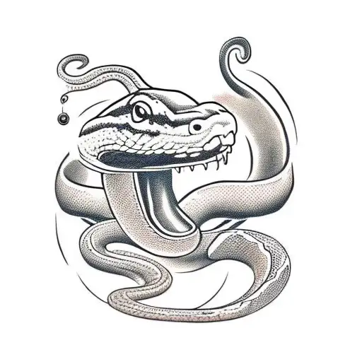 Snake eating itself tattoo design idea