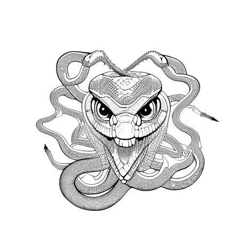 Snake eating itself tattoo design idea