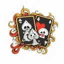 poker combination dead man's hand tattoo design idea