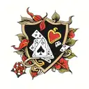 poker combination dead man's hand tattoo design idea
