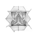 A minimalist tattoo featuring a triangle formed by the lyrics of your favorite Nine Inch Nails song, in a blackwork style. tattoo design idea