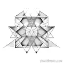 A minimalist tattoo featuring a triangle formed by the lyrics of your favorite Nine Inch Nails song, in a blackwork style. tattoo design idea