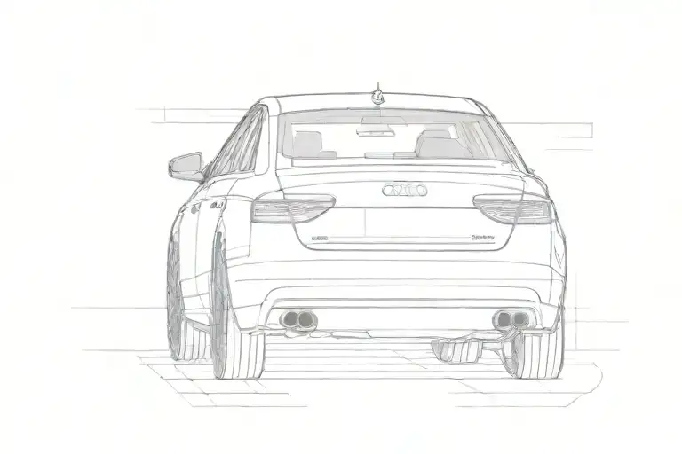 audi a4 2007 sedan on side view tattoo design idea