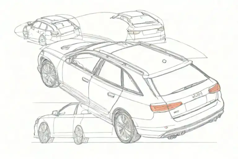 audi a4 berline with rooftent tattoo design idea