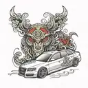 audi a4 B7 berline tattoo design idea