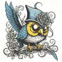 evil tweety bird gothic tattoo design idea