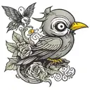 evil tweety bird gothic tattoo design idea