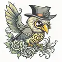 evil tweety bird gothic tattoo design idea