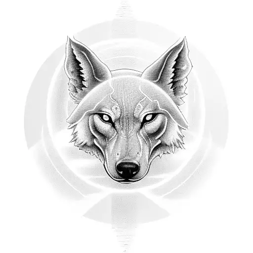 full moon with a halo of light and light streaming out from the center to look like a cross tattoo design idea