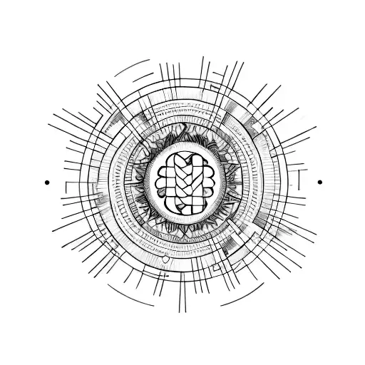 full moon with a halo of light  tattoo design idea
